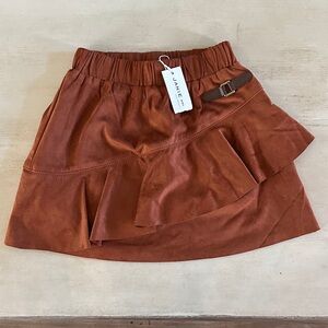 Janie and Jack Rust Skirt with Ruffle Detail